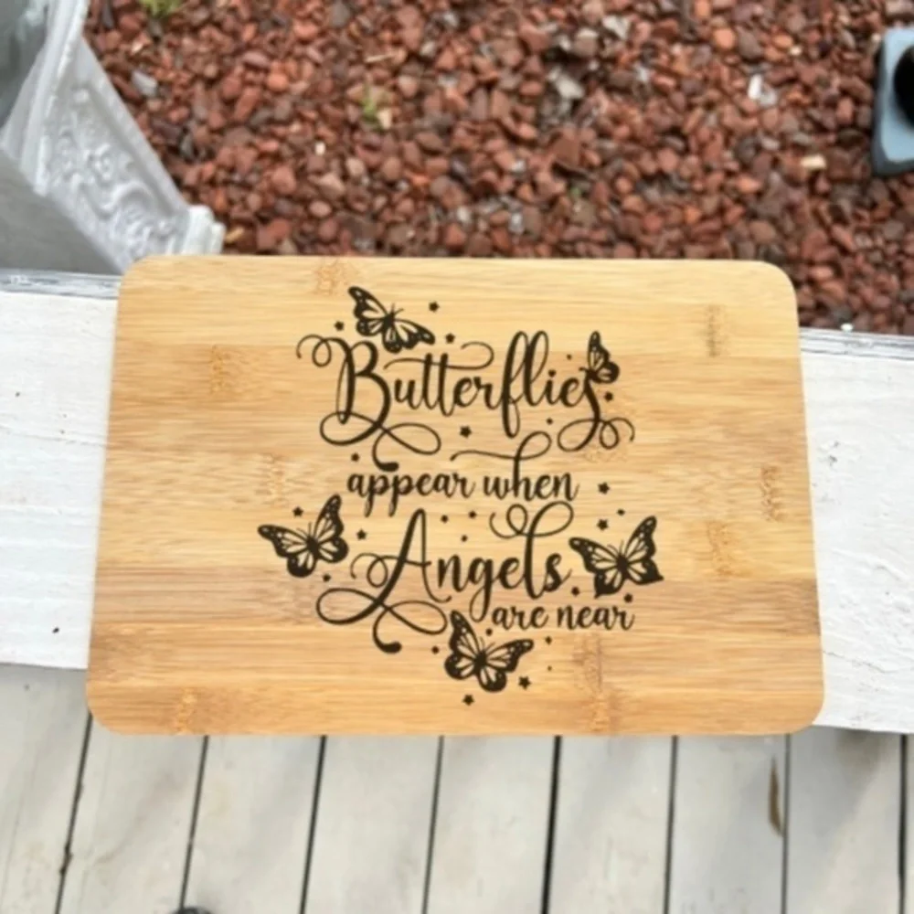 Butterfies Angels Memorial Bamboo Cutting Board